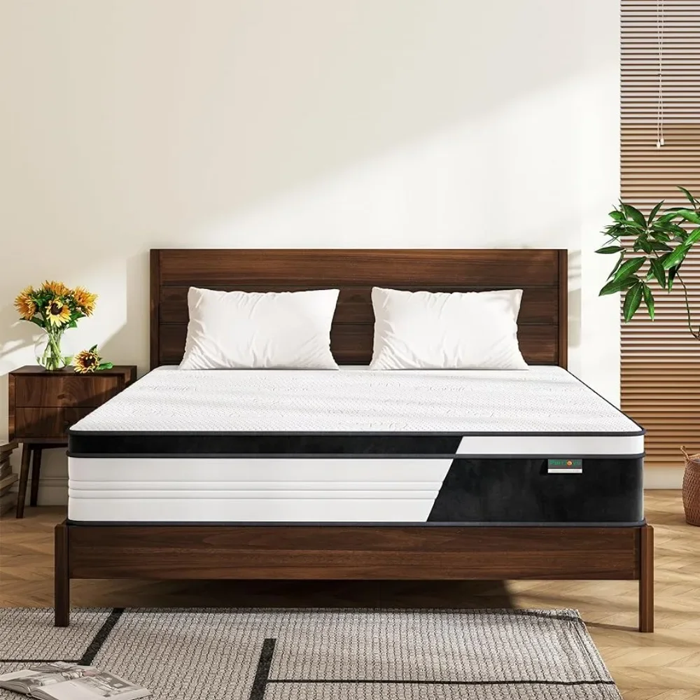 Full Mattress, 10 Inch Full Mixed Mattress, Gel Memory Foam in Box, Spring in Bag, Full-size Mattress