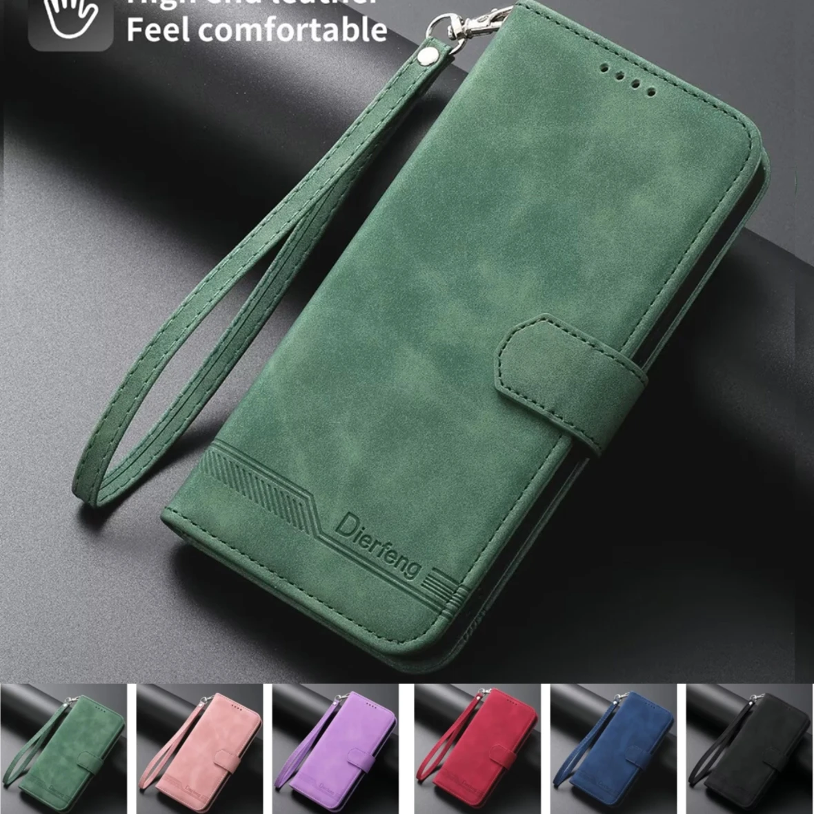 Leather Phone Case for Samsung Galaxy Z Fold 8 Ultra 7 6 5 4 3 Fold7 5G Hand Strap Wallet Cards Hinge Protection Holder Cover
