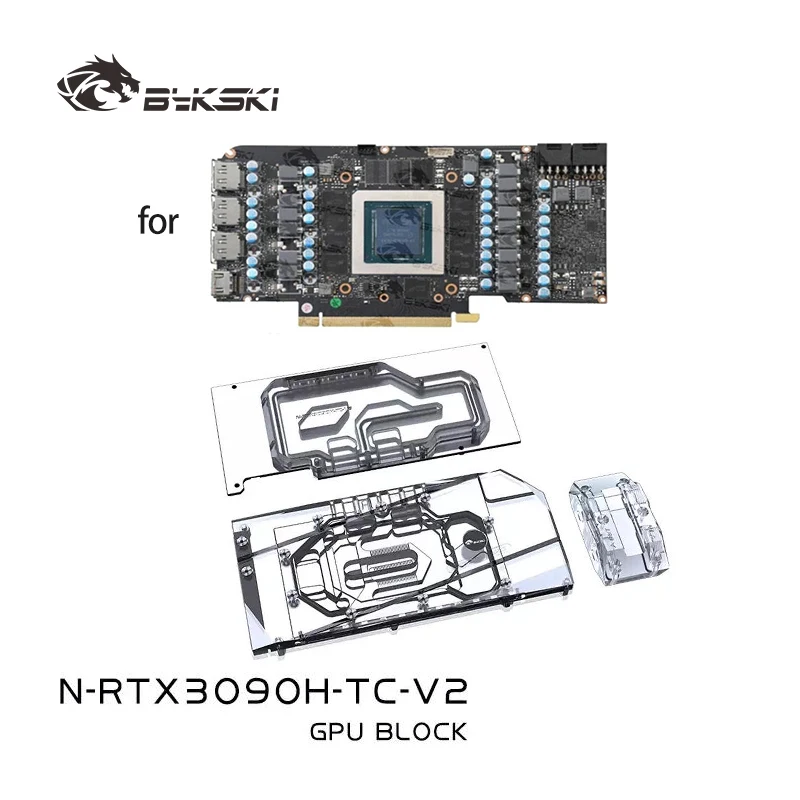 Bykski GPU Block with Active Waterway Backplane Cooler for Galax Palit KFA2 Maxsun Gainward AIC RTX 3090 3080 /N-RTX3090H-TC-V2