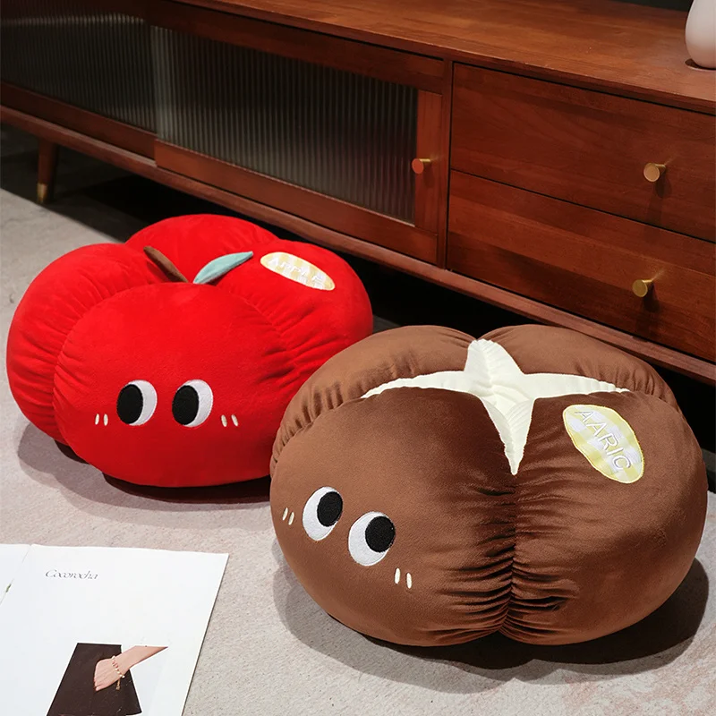 Soft Red Apple Mushroom Plush Cushion Simulated Plant Pillow Lovely Apple Toys for Home Decor Kids Christmas Birthday Gift