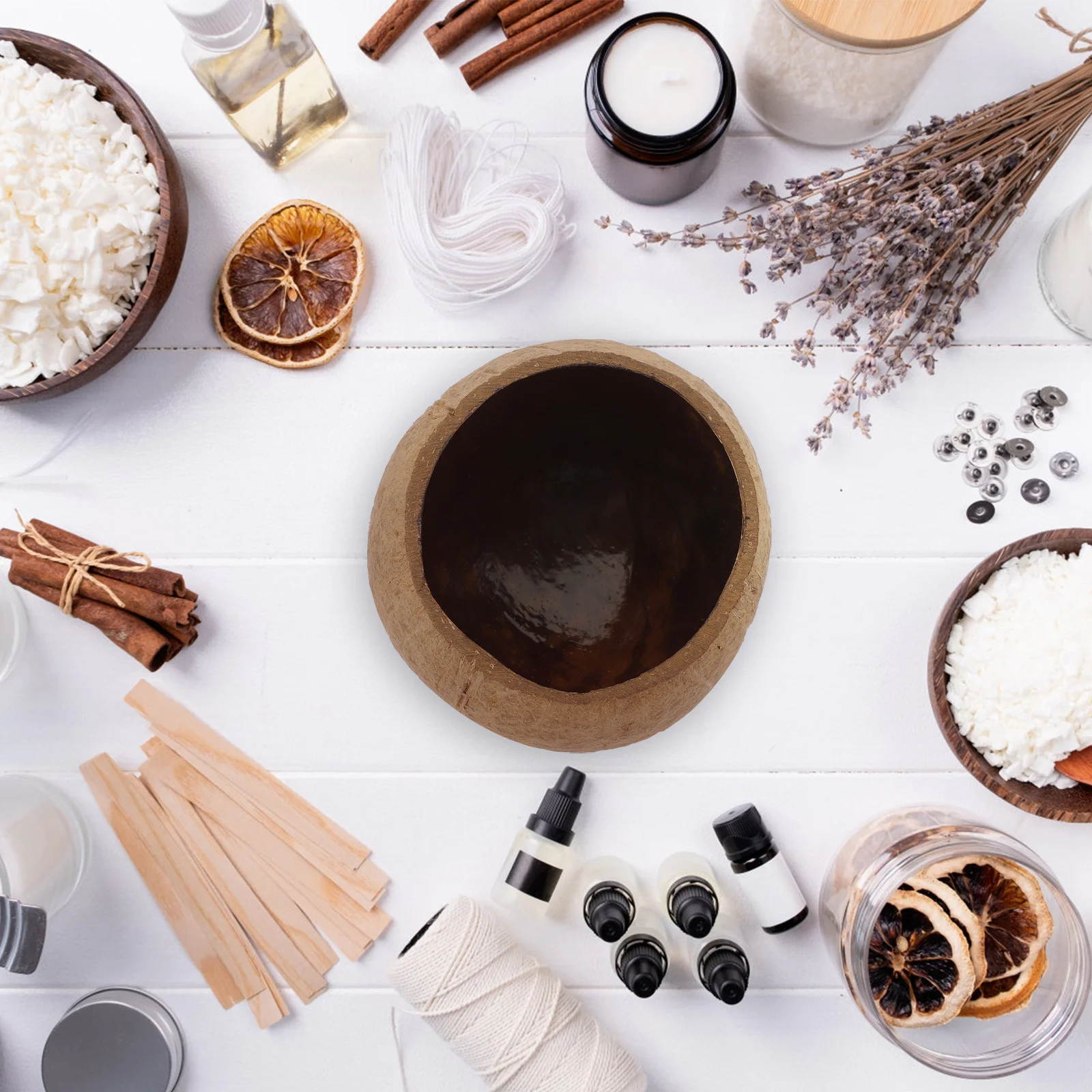 حامل قشرة جوز الهند المزخرف، كوب شمع معطر، أوعية تخزين لتزيين غرفة النوم والشاطئ #2