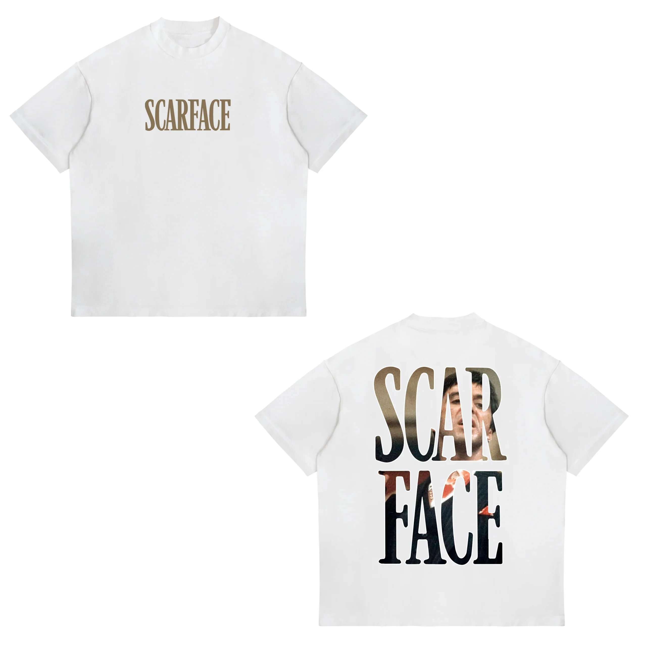 2025 Summer Scarface Al Pacino Movie Joint European and American Trend Loose Men's and Women's T-Shirts Classic Movie Elements