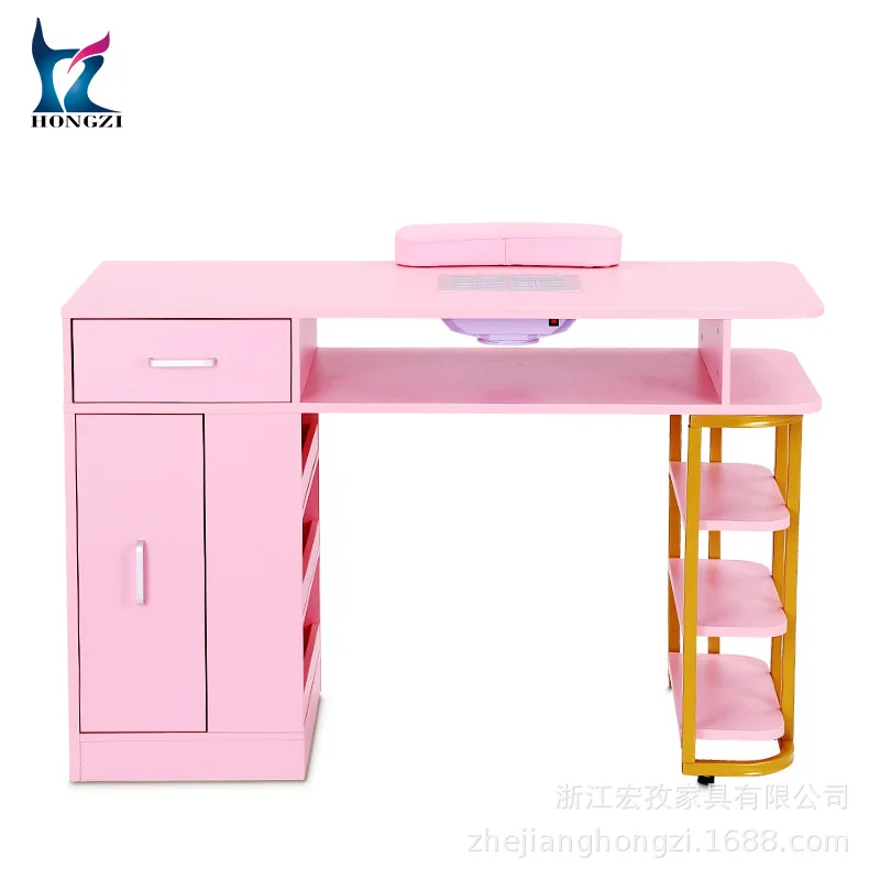 LH manicure table built-in vacuum cleaner with wrist pad multi-layer storage manicure table