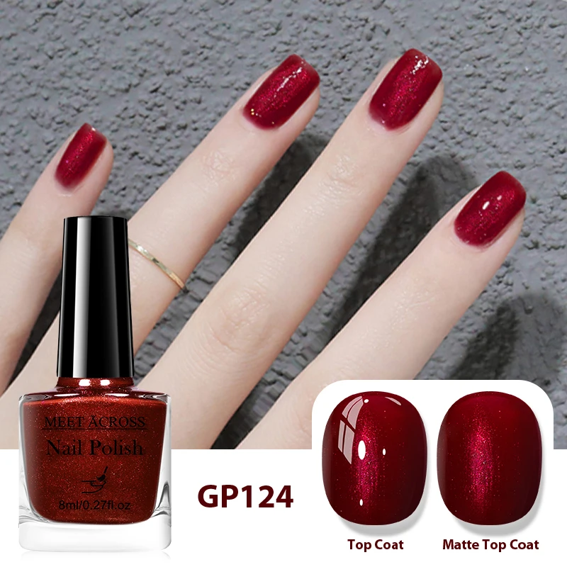 2 قطعة/المجموعة 8 مللي النبيذ الأحمر الوردي مسمار البولندية NoWipe الأعلى نقع قبالة الأشعة فوق البنفسجية LED مسمار ورنيش بريق اللون ملصقات الأظافر مجموعة مستلزمات الأظافر #2