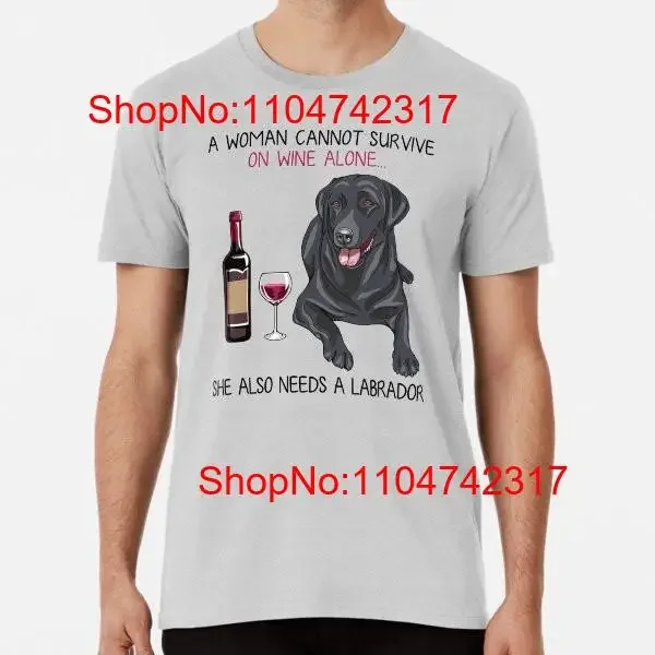 Labrador and wine Funny dog Premium T Shirt S to 5XL Made in the AU USA vintage Washed Slightly Top For Everyday Wear Unisex