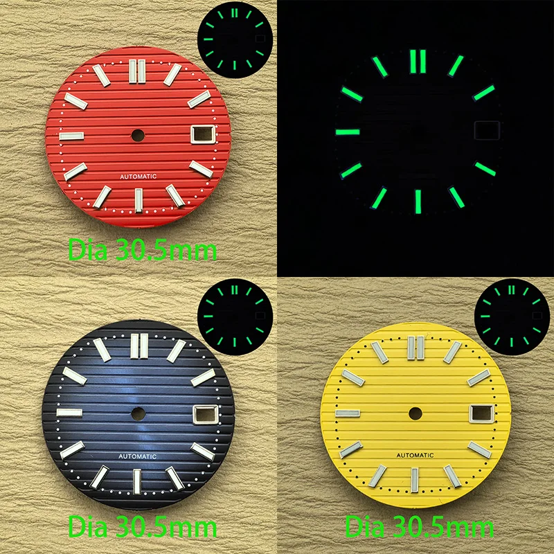 Mod 30.5mm Green Luminous NH35 Dial Watch Dial Fits NH35 NH36 NH38 4R35 4R36 6R35 7S26 Movement Nautilus Watch Replace Dial