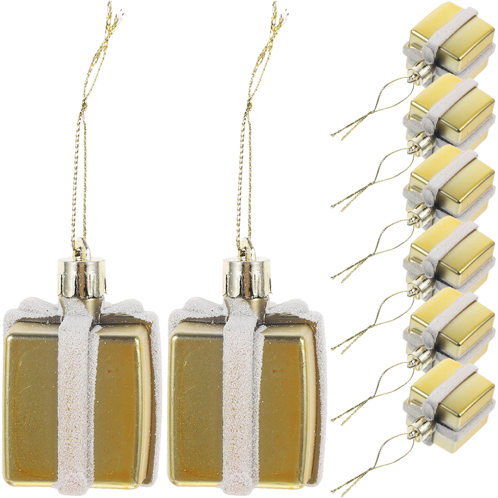 

12pcs Christmas Tree Ornaments 5cm Gold Plastic Hanging Decorations for Xmas Tree Party DIY Craft Gift Box Pendant