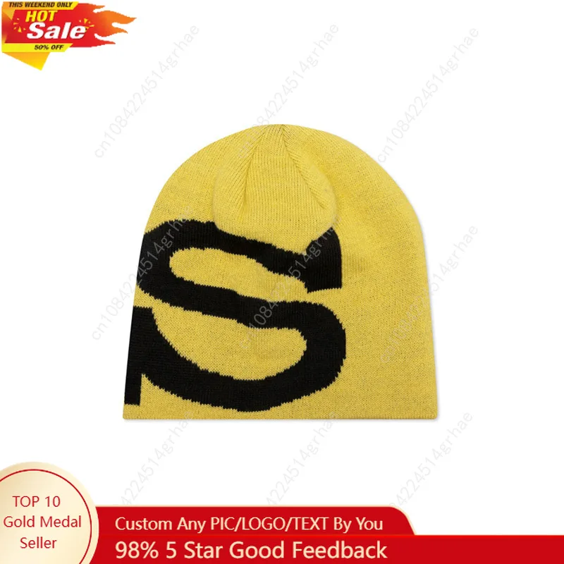 

2024 New Y2K Knitted Beanies Hat Unisex Autumn Winter Warm Wool Beanies Hip Hop Ear Gorras Skiing Cycling Outdoor Letter S Hat