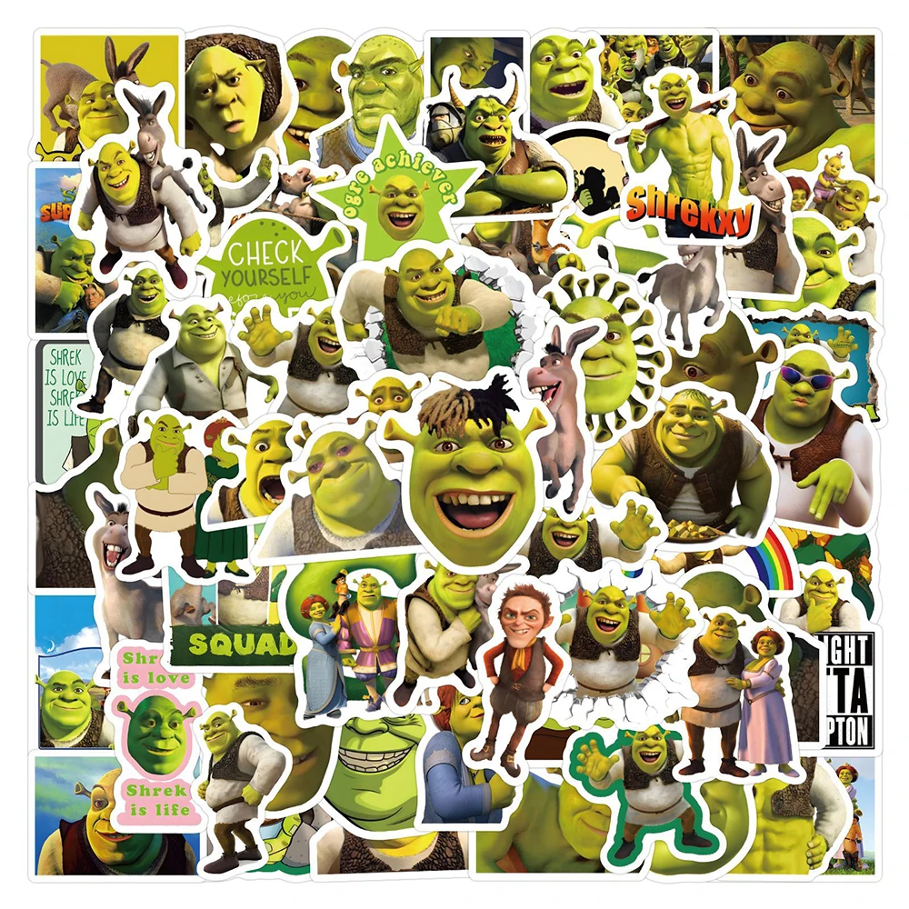 10/30/50/120PCS Movie Monster Shrek Stickers Graffiti Toys PVC Waterproof Laptop Suitcase Guitar Cartoon Decals Decoration Gifts