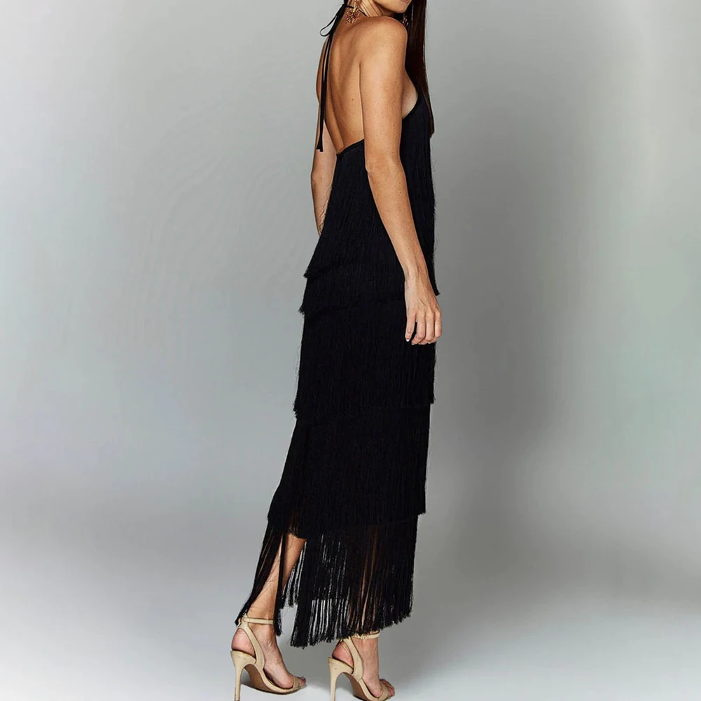 فستان صيفي كاجوال أنيق للحفلات، فستان صيفي خفيف الوزن، قماش مطاطي طفيف، نمط بلون سادة #2