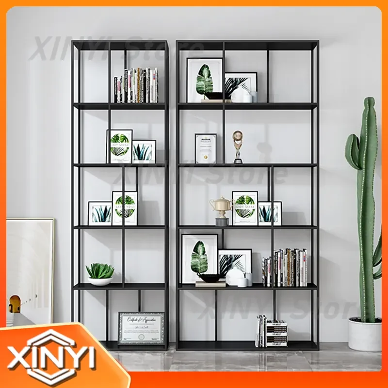 for Nordic living room floor to ceiling bookshelf for modern office study whole wall storage partition bookcase wrought iron