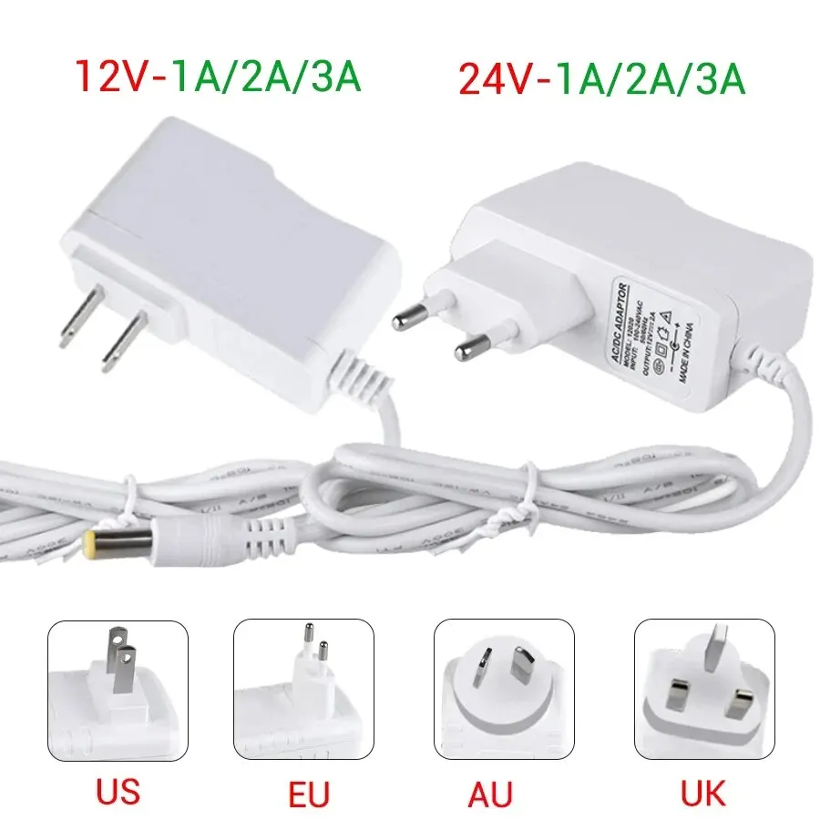 AC 100-240V do DC 12 V 24V 1A 2A 3A Adapter uniwersalny do lcd 12 V przełączający przetwornik Adapter do zasilacza ładowarka do taśmy LED