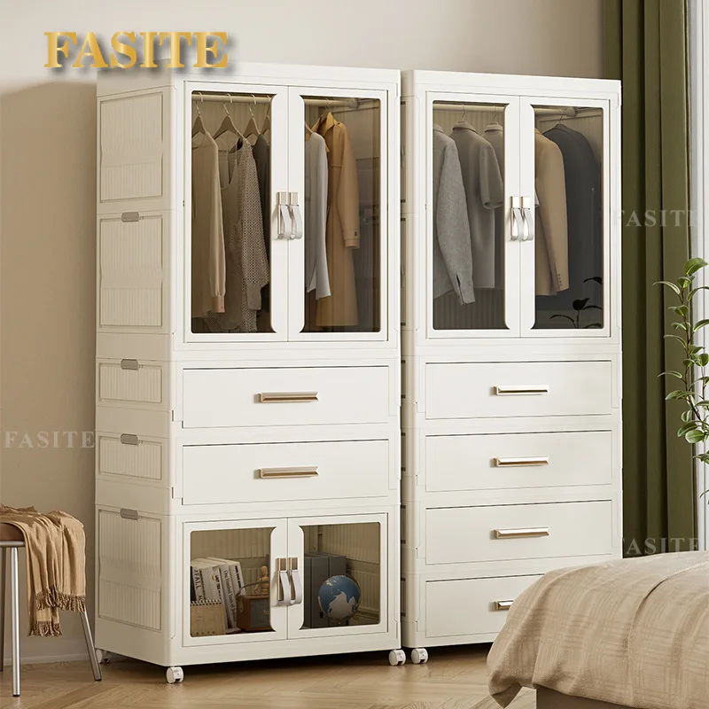 

Storage Cabinet Foldable Home Bedroom Living Room Multi-layer Removable Locker