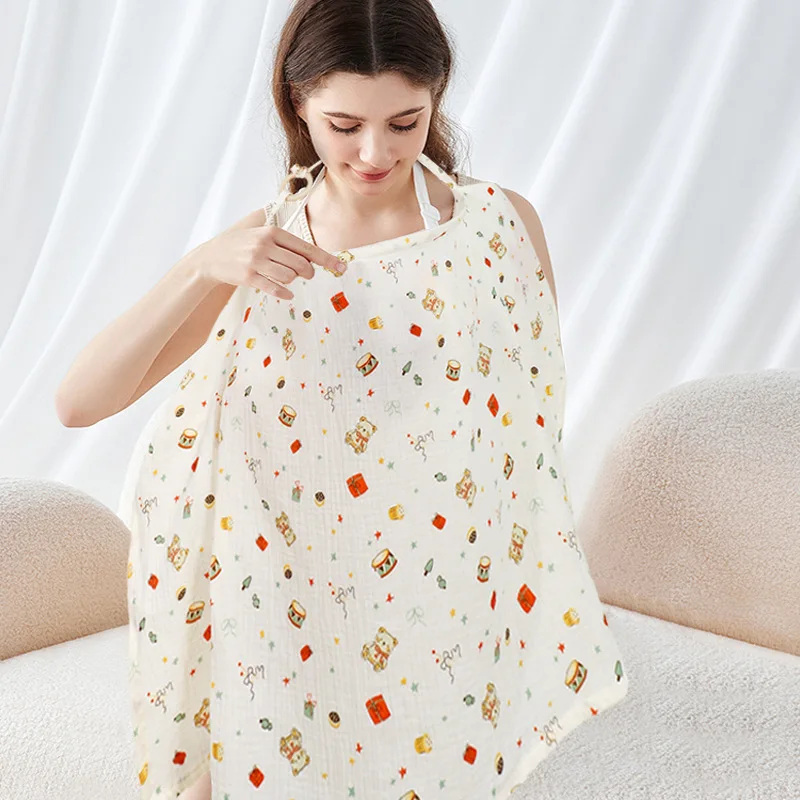 Maternidade impressão moda amamentação capa de bebê ao ar livre carrinho capa cobertor algodão capa de enfermagem para recém-nascido mamãe xale