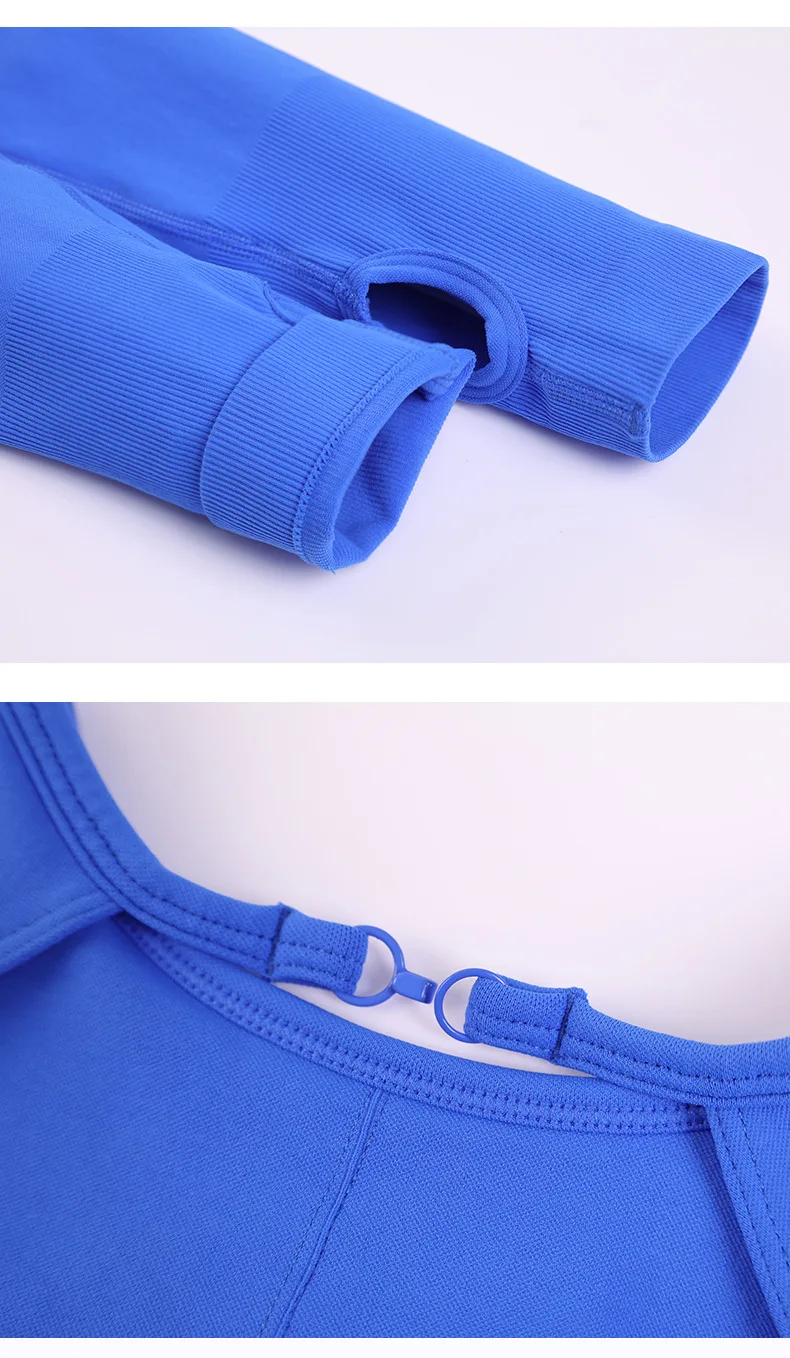 Impact Langarm-Jumpsuit für Damen, Nahtloser Yoga-Fitness-Trainingsanzug, Rückenfreier Einteiler – Detail 14