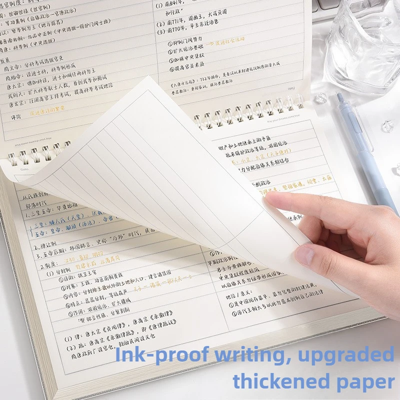 2 أنماط للقيام بقائمة دفتر 120 صفحة 60 ورقة سميكة خط علوي قابل للطي/دفتر شبكي لطلاب الجامعات والاستخدام اليومي للمكتب