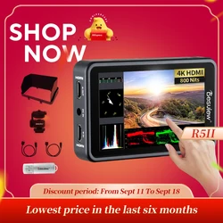 Desview R5II Camera Field Monitor 5.5 Inch 800nit High Brightness Full HD Touch Screen 1920x1080 3D Lut HDMI DSLR Camera Monitor