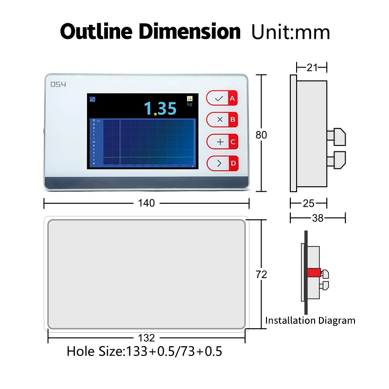 Load Cell Indicator Weighing Controller Force Sensor Transmitter High Precision Rs485 Enternet Automation System High-speed