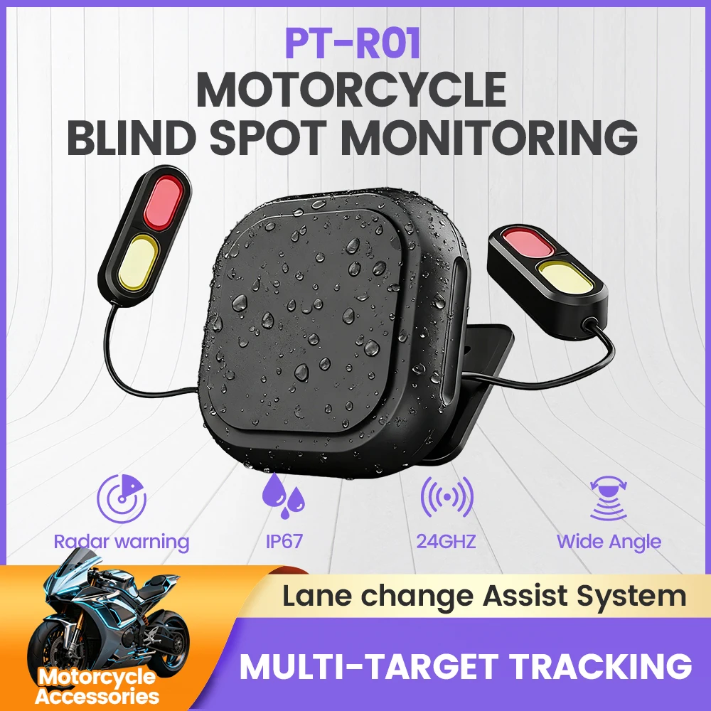 

Motorcycle Radar Blind Spot Detection System Warming Monitoring Lane Change Assist Alarm Sensor IP67 Waterproof Moto Safety Kit