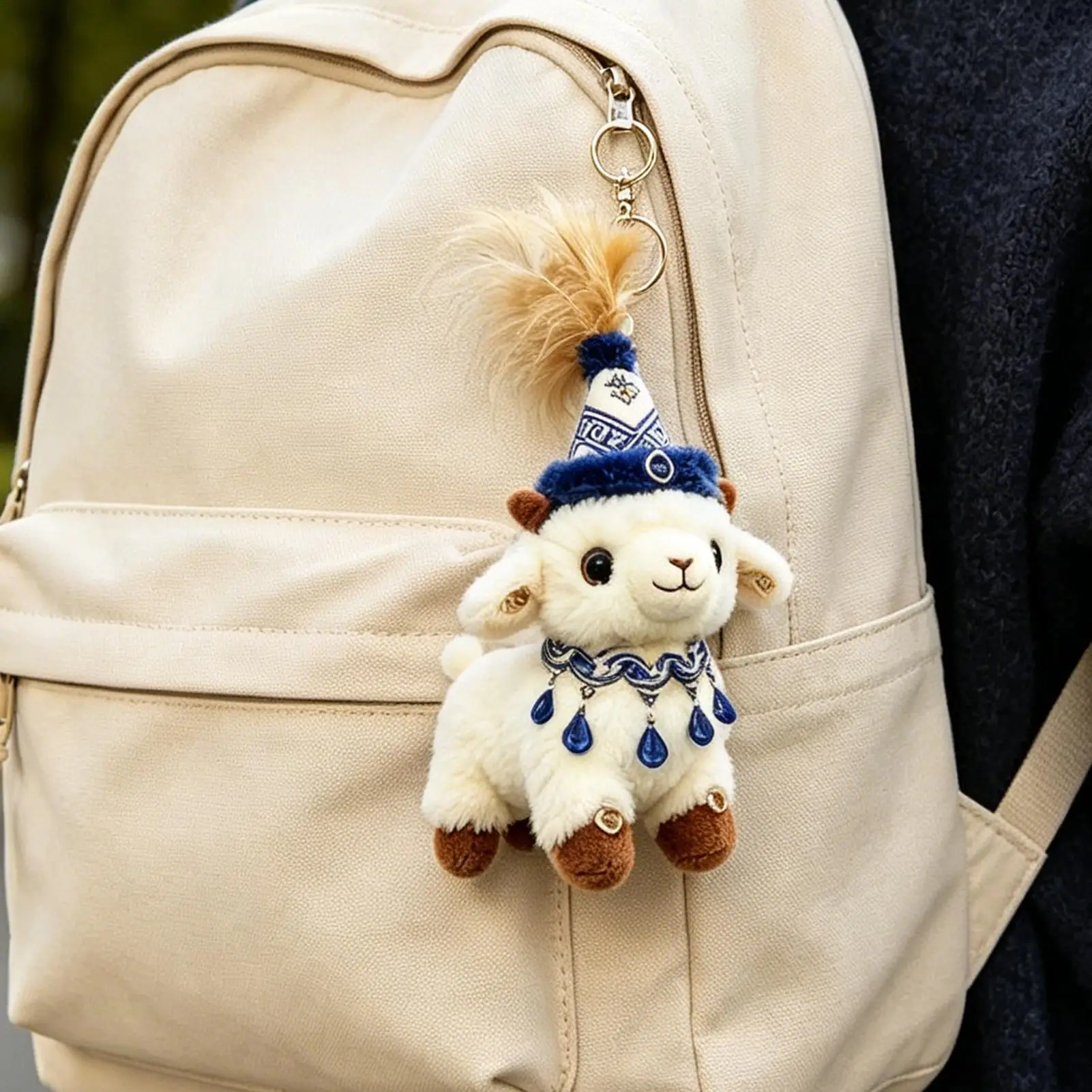 PP Cotton Little Sheep Plush Keychain Fluffy Soft Cartoon Animal Stuffed Doll Comfortable Portable Sheep Plush Keyring