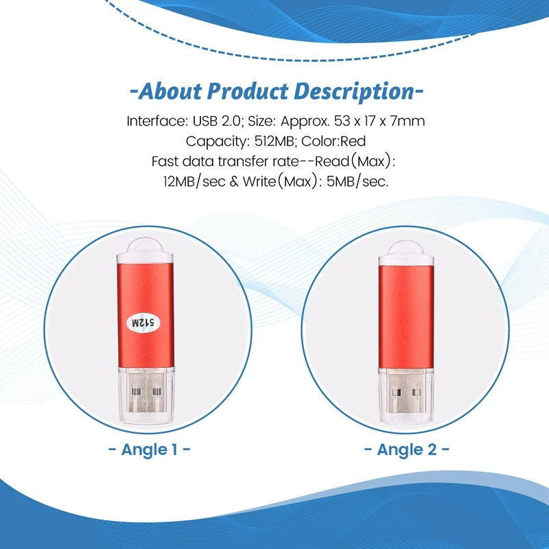 USB 2.0 فلاش ميموري ستيك قلم تخزين الإبهام اللون: أحمر السعة: 512 ميجابايت