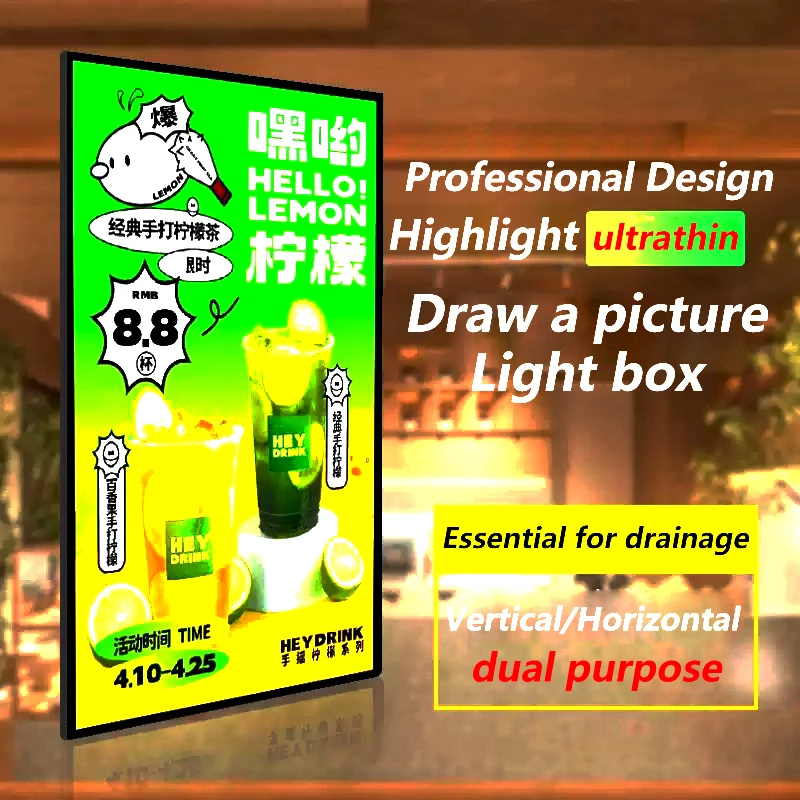 Ультратонкий рекламный светодиодный A3A4 магазина, лайтбокс с ярким меню, доска для заказа, дизайн и производство ценового списка.