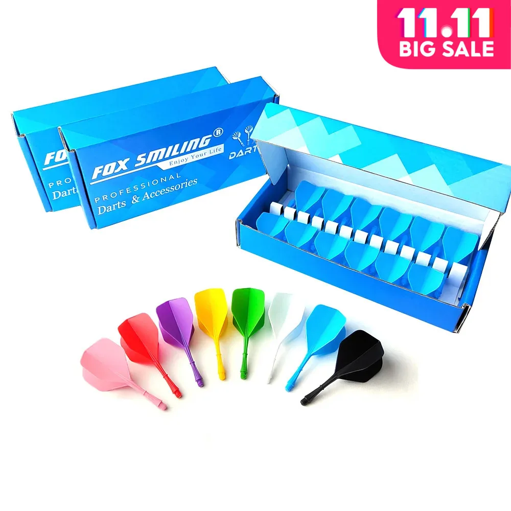 FOX SMILING Dart Flights Shafts 12PCS Integrated Dart Flights and Shafts 2BA Screw in-One Dart Accessorie Set Durable Anti-Fall