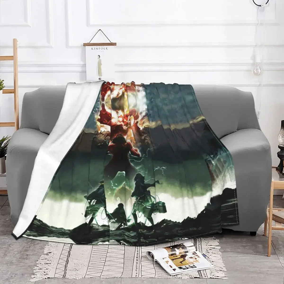 Attack On Titan Blanket Flannel All Season Shingeki no Kyojin Japanese Anime Super Soft Throw Blankets for Sofa Car Bedspread