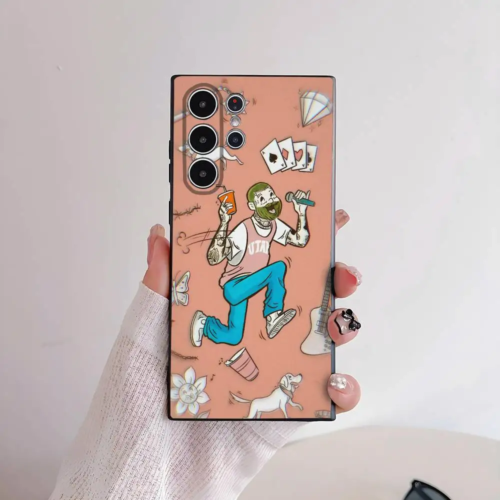 P-post M-Malones singer Phone Case for Samsung S series s21 s22 s23 s24 s25 FE Plus Ultra TPU Soft to Skin-friendly case