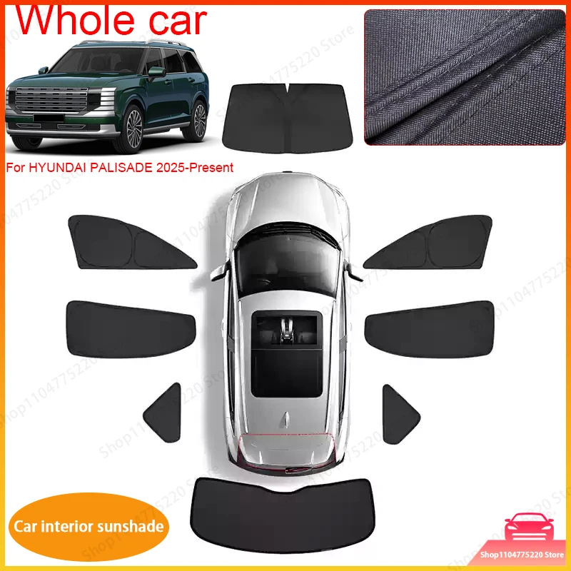 

Car Black Window Privacy Sunshade For HYUNDAI PALISADE 2025-2026 Auto Anti-UV Heat Insulation Protect Cover Interior Accessory