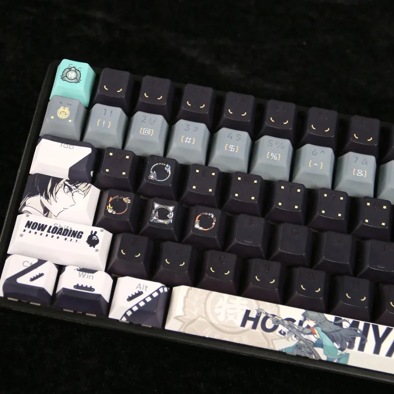 Hoshimi Miyabi Keycap Vijfzijdige thermische sublimatie PBT Origineel leeg/zijgravure Mechanische toetsenbordaccessoires 120 toetsen