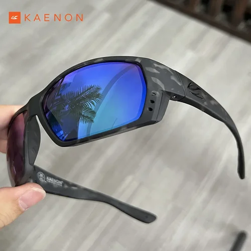 Gafas de sol originales de diseño de marca para hombre y mujer, gafas de sol cuadradas de pesca KAENON Vintage, gafas deportivas con espejo Unisex UV400 para hombre