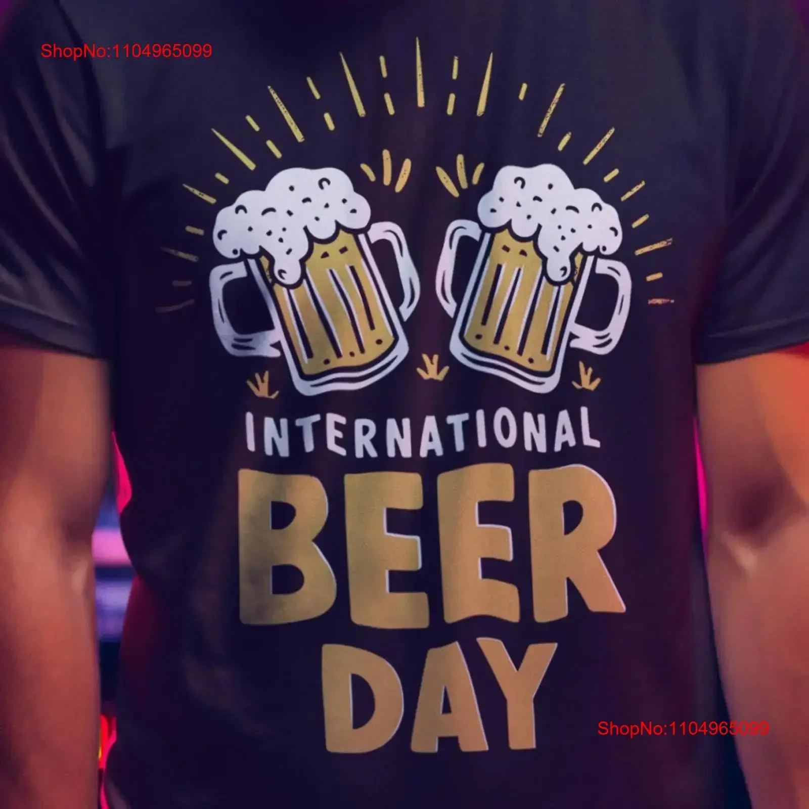 Camiseta de celebración del Día Internacional de la cerveza con alegría, ajuste informal para entusiastas, vintage, lavado, transpirable, estirado
