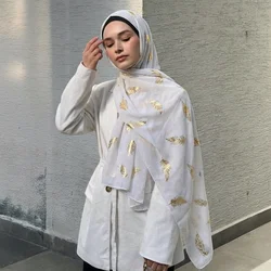 Nappa spagna oro Glitter sciarpa donna cotone viscosa Shimmer Hijab donna musulmana velo scialle sciarpe invernali fazzoletto irregolare