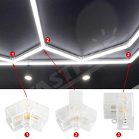 LED hexagonal honeycomb car garage light details cable accessories AC110-240V lighting maintenance barber shop gym