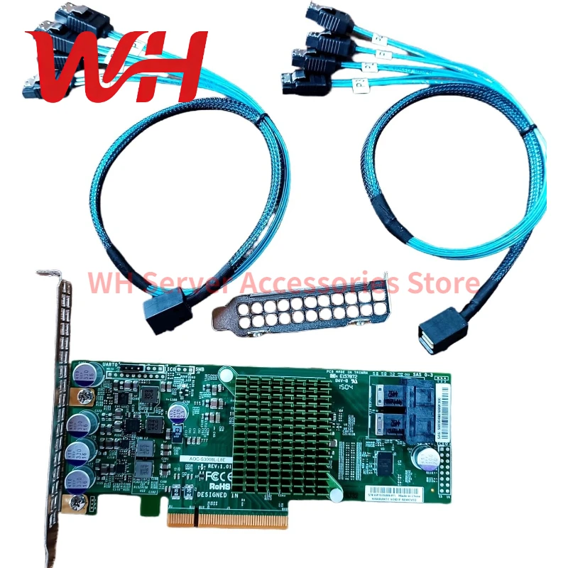 for Supermicro 9300-8i LSI3008 AOC-S3008L-L8E HBA 8-Port 12Gb PCIe 3.0 IT Mode 2* 8643 SAS SATA Card for FreeNAS unRAID ZFS NAS