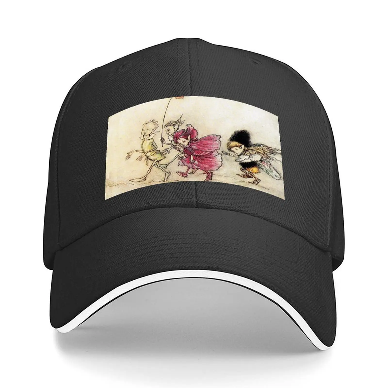 

Peaseblossom, Cobweb, Moth and Mustardseed - A Midsummer Night's Dream, Arthur Rackham Baseball Cap