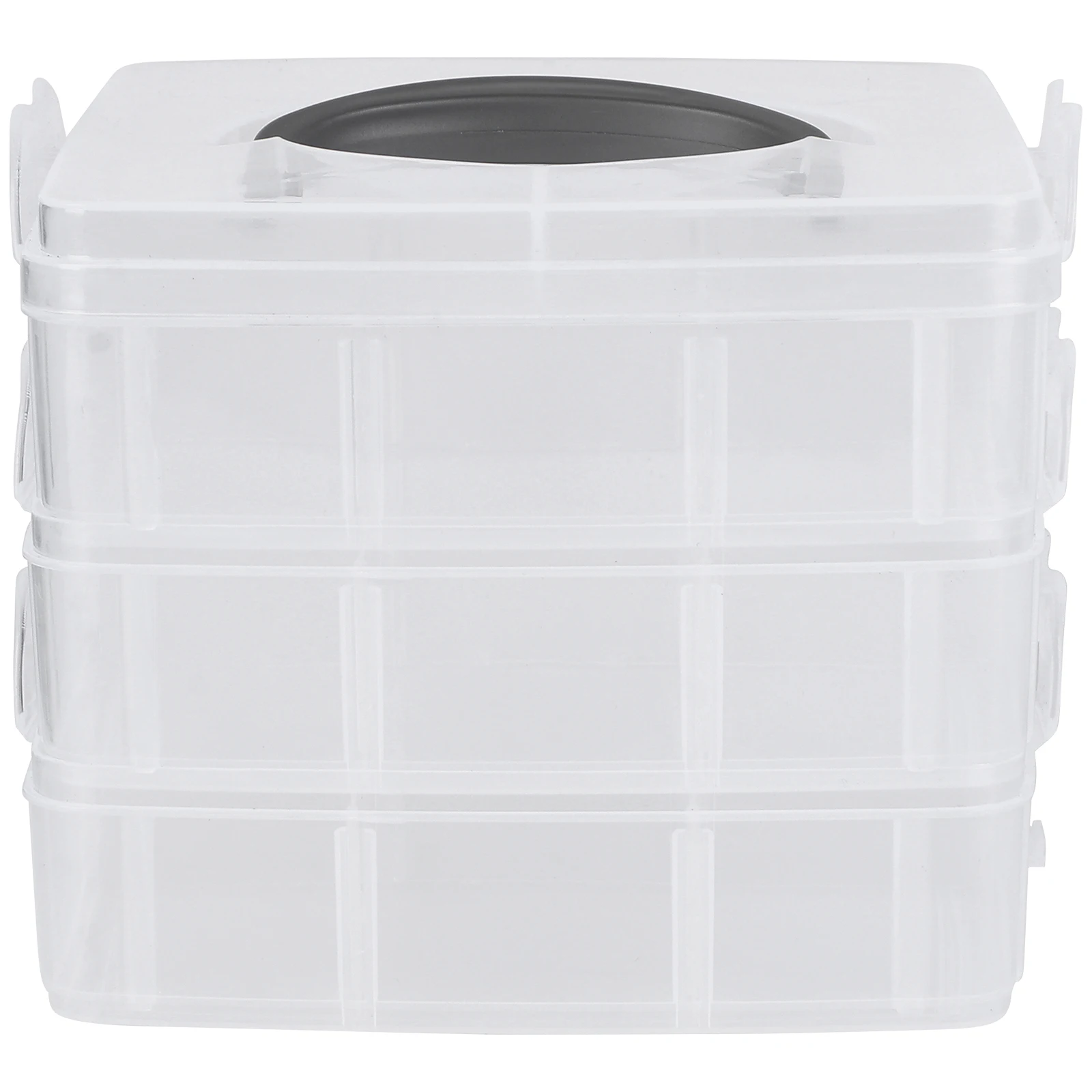 

Plastic Storage Box 3 Layers 18 Compartments Adjustable Case Organizer Portable Handle Beads Jewelry Gemstones Craft Storage