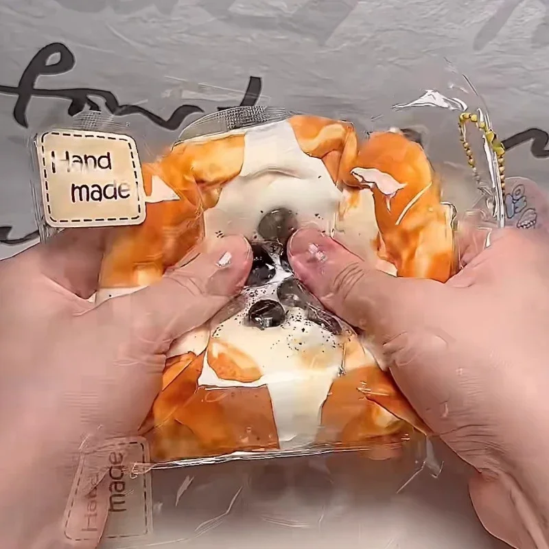 Juguete blando para aliviar el estrés para niños y adultos, tostado cuadrado de perlas de azúcar marrón de la vida Real, regalo para apretar para relajación de la ansiedad suave y cremoso