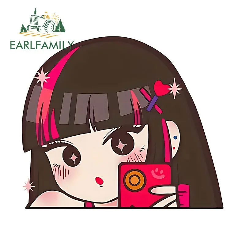 EARLFAMILY 13 سنتيمتر عيون النجوم فتاة Peeker سيارة ملصق دراجة نارية جذع مخصص الطباعة ويندوز ملصق مائي محمول واقية من الشمس أنيمي ديكور