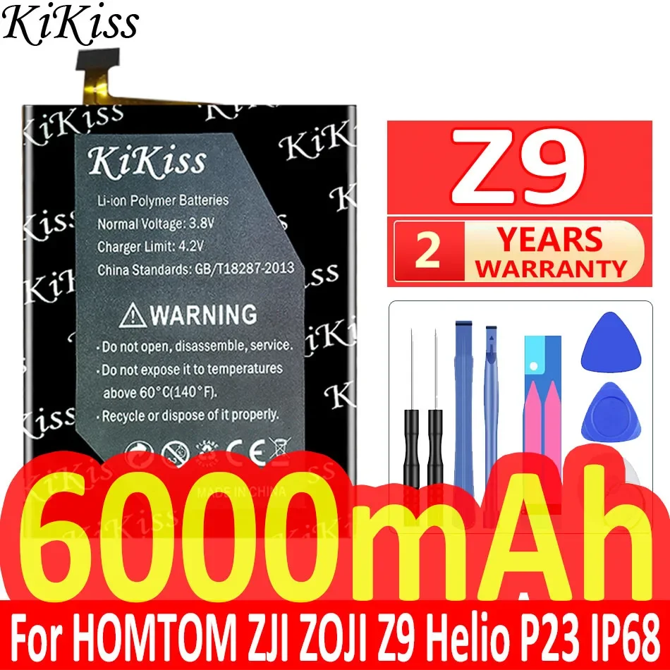 

KiKiss Battery for HOMTOM ZJI ZOJI Z9 Helio P23 IP68 Phone 6000mah Batterij