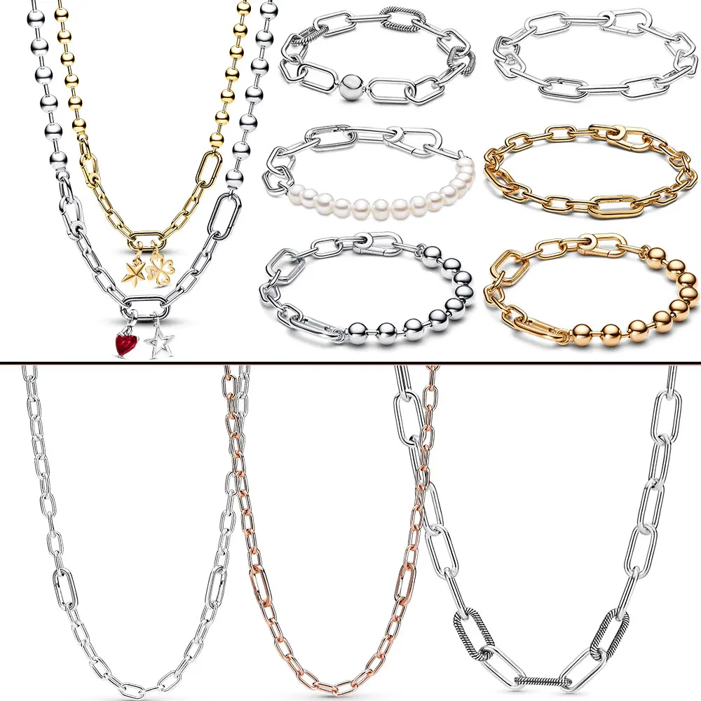 Me Series Exquisite Chain Bracelet Women's Necklace Fit Original High Quality Charms Pendant Jewelry Gifts DIY Fine Wholesale