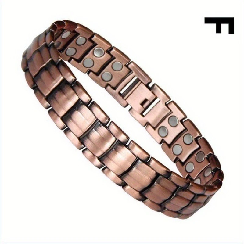 Men Women's Copper Color Bracelet Health Energy Germanium Magnetic Bracelet Retro Holographic Chain Bracelet Women's Arthritis