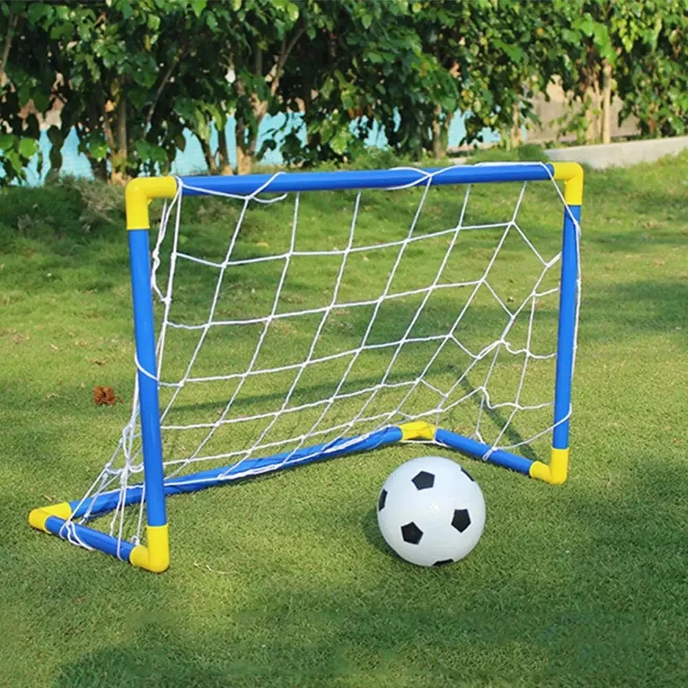 Nuevo Set de Portería de Fútbol Micro Portátil y Ligero de Lujo con Red, Bomba y Balón - Para Entrenamiento en Interiores/Exteriores, Jardín, Playa, para Niños