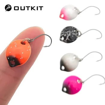 Outhit 1 pçs multicolorido 1.4cm 1.8g mini colher isca dura spinnerbait isca artificial pesca wobblers equipamento de pesca com mosca