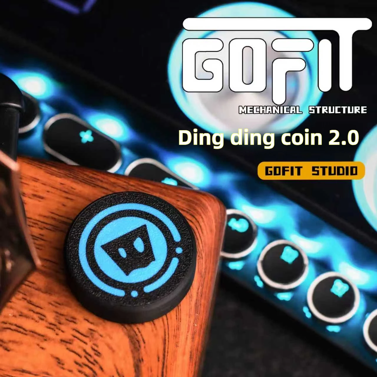 GOFIT EDC Механическая монета Dingding 2,0, 3D-печатная вращающаяся монета на кончиках пальцев, декомпрессионная игрушка GOFIT EDC Механическая монета Dingding 2,0, 3D-печатная вращающаяся монета на кончиках пальцев, декомпрессионная игрушка