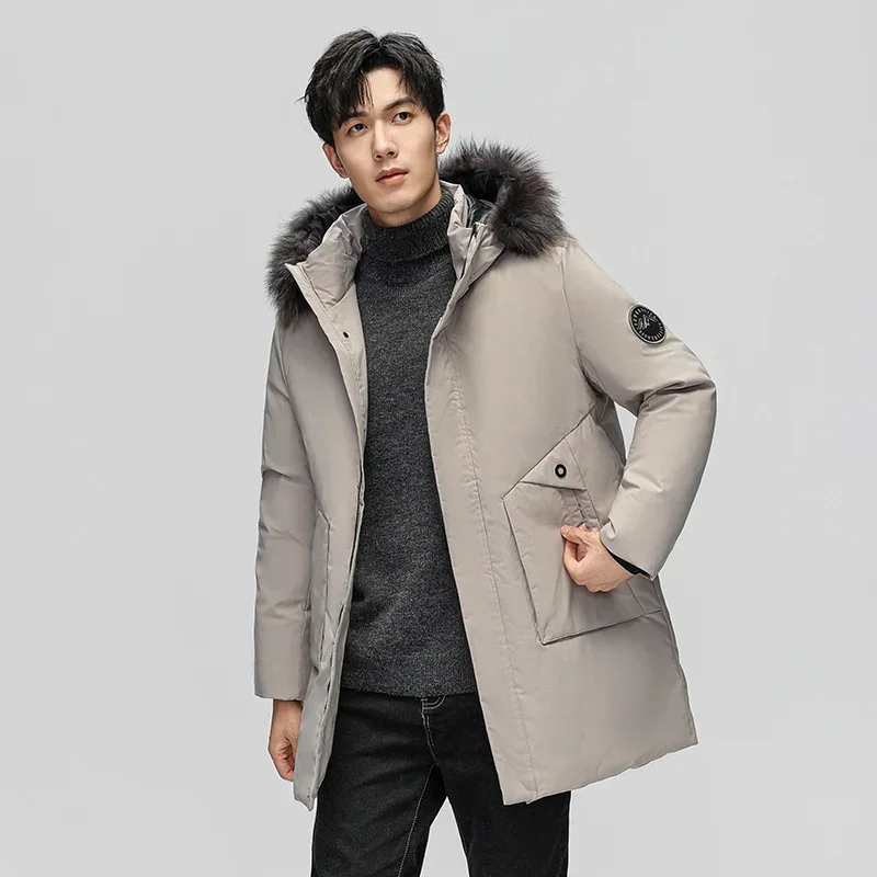 เสื้อผู้ชาย Casual Hooded Cotton Coat แฟชั่นขนาดใหญ่หนาหลวมผู้ชาย Parkas Coat ใหม่ยาวสบายๆหนาเสื้อแจ็คเก็ต