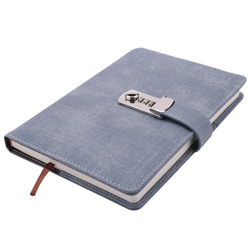 Top-Password Notebook Paper Lockable Portable Book PU Diary Lock Traveler Journal Weekly Planner School Stationery