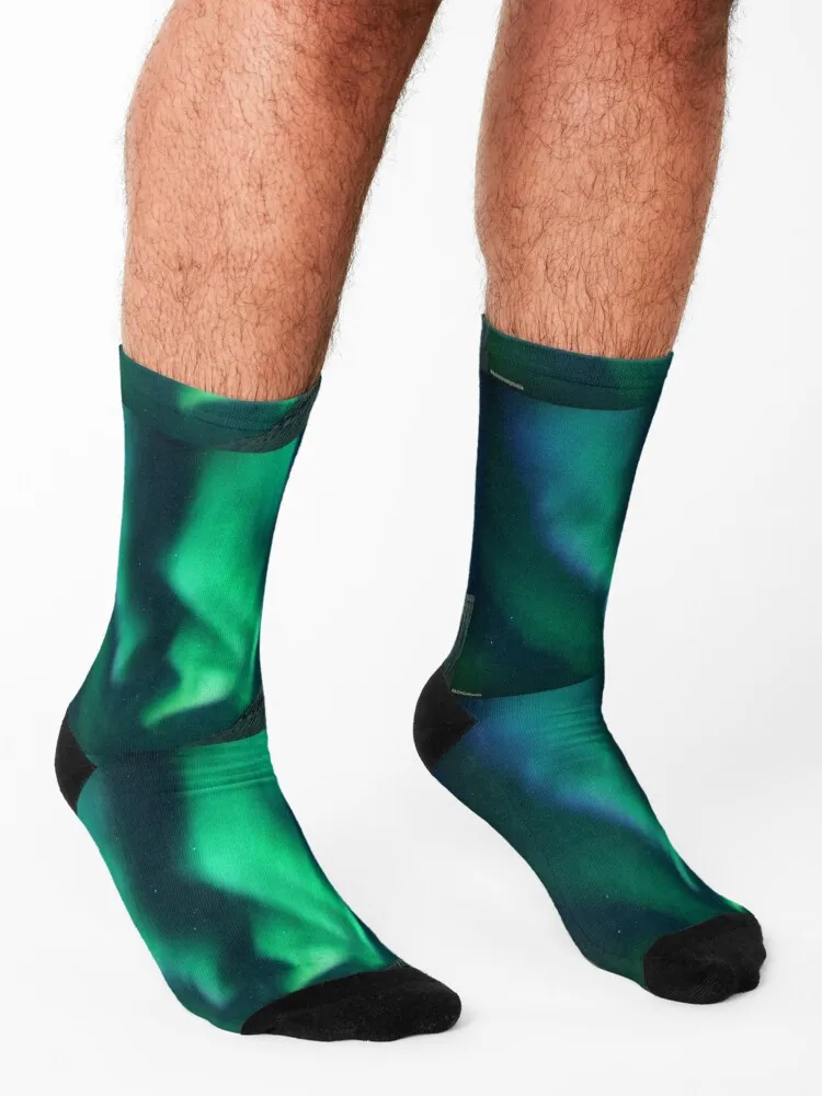 Northern Lights Iceland Socks Men's compression christmass gift football Socks Male Women's