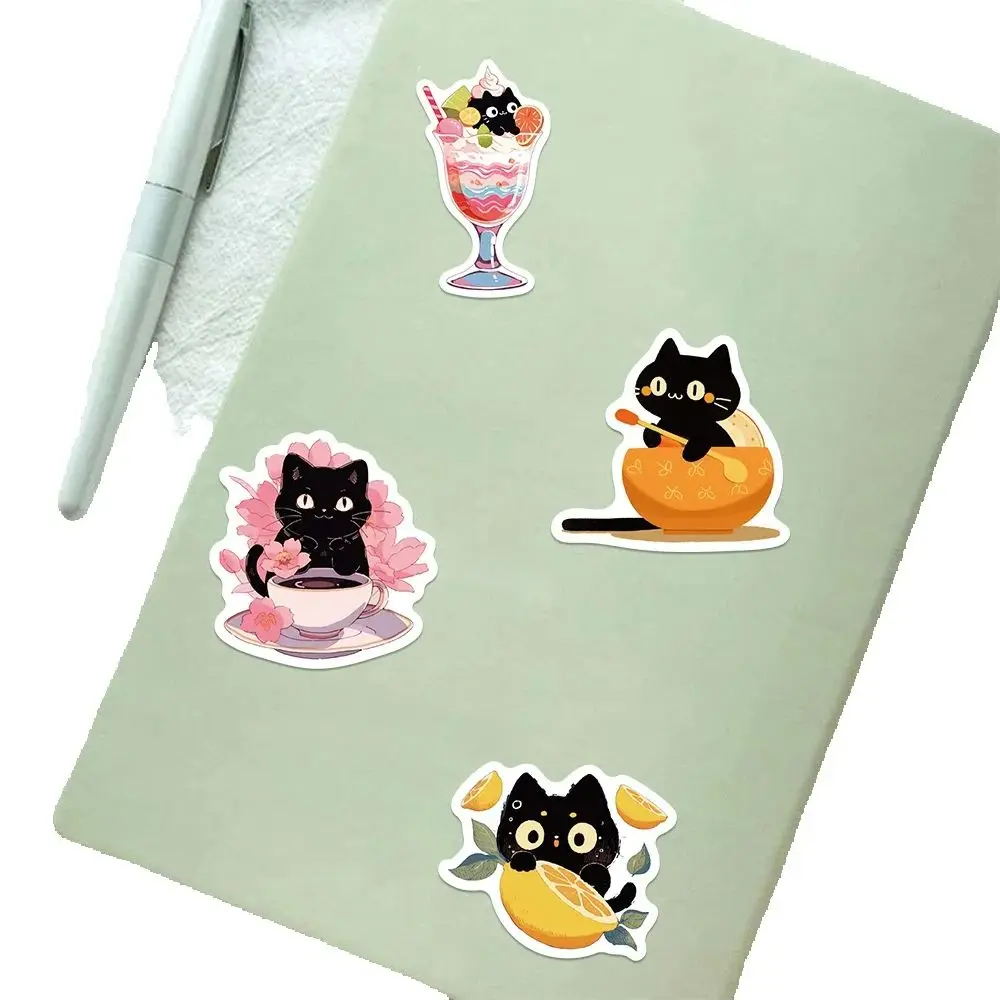 50PCS 새로운 고양이 관심 스티커 동물 만화 편지지 스티커 iPad 컴퓨터 헬멧 기타 벽 스티커